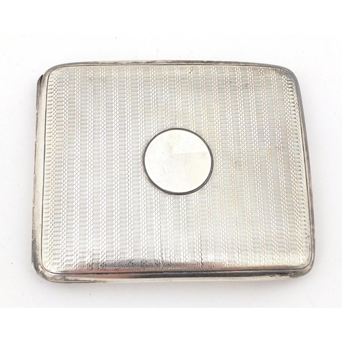 763 - Zachariah Barraclough & Sons, rectangular silver cigarette case, Chester 1914, 10cm wide, 138.2g