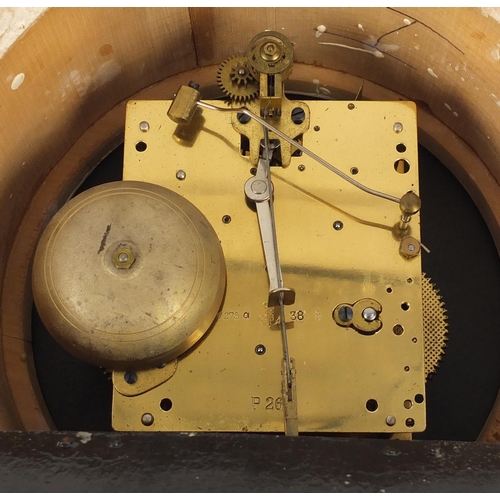 84 - Ornate gilt wood cartel type clock with Arabic numerals, 59cm high