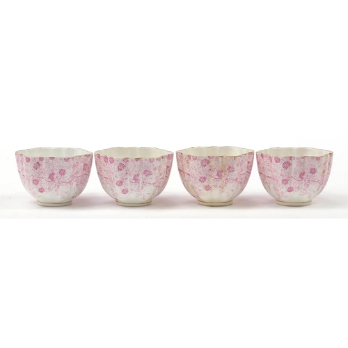 182 - Wileman Foley teaware painted with flowers and trees, including trio's and a serving plate, the serv... 