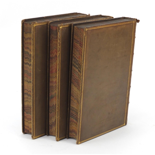 503 - Critical and Historical Essays by Thomas Barrington Macaulay, three mid 19th century leather bound h... 