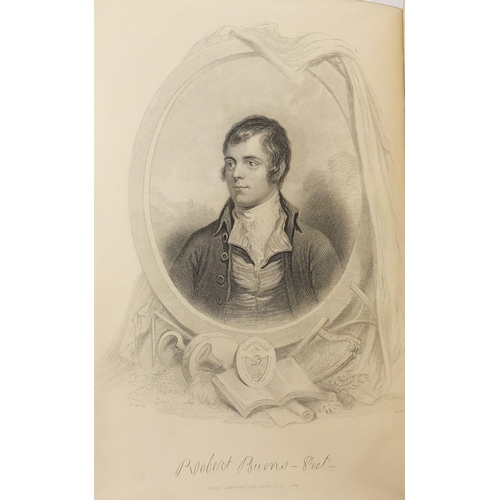 502 - The Complete Works of Robert Burns and Poetical Works of Sir Walter Scott, two 19th century leather ... 