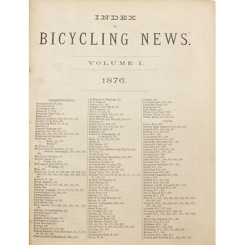 509 - Index to Bicycling News, two hardback books, volumes one and two