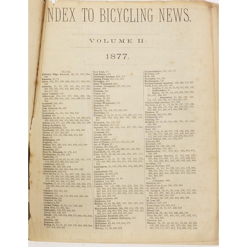 509 - Index to Bicycling News, two hardback books, volumes one and two