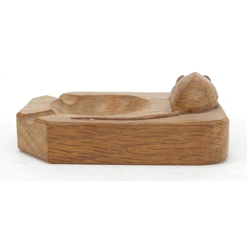 4 - Robert Mouseman Thompson adzed oak ashtray carved with a signature mouse, 10cm wide