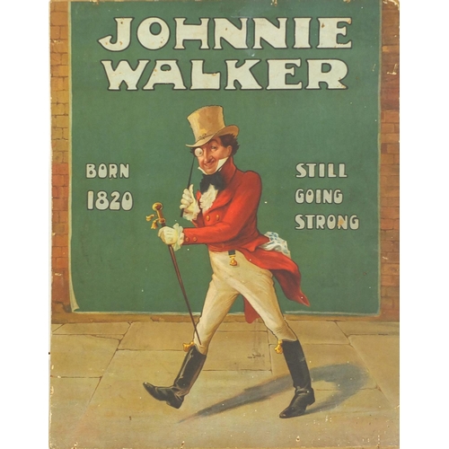 1286 - Vintage Johnnie Walker advertising board, 58cm x 45.5cm