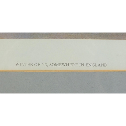 253 - David Shepherd - Winter of '43, somewhere in England, pencil signed print in colour, limited edition... 