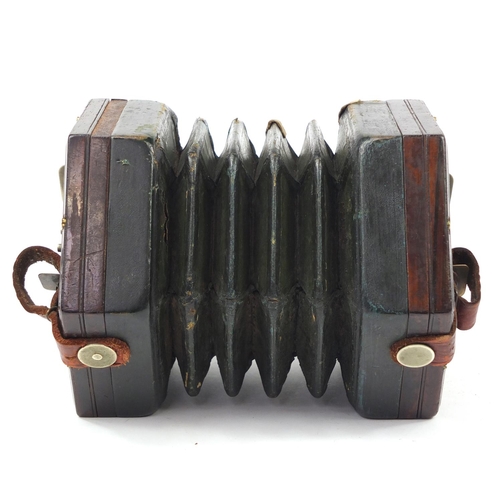 58 - Victorian rosewood 49 button concertina with rosewood case