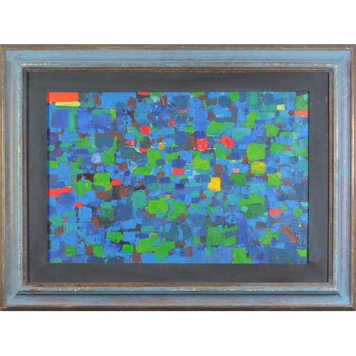 30 - Geoffrey Raymond Reeve - Abstract composition,  oil on canvas laid on paper, mounted and framed, 58c... 