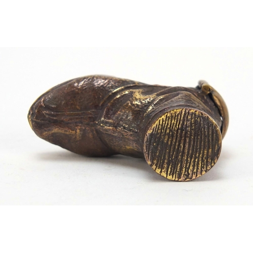 772 - Novelty brass vesta in the form of a boot, 5cm in length