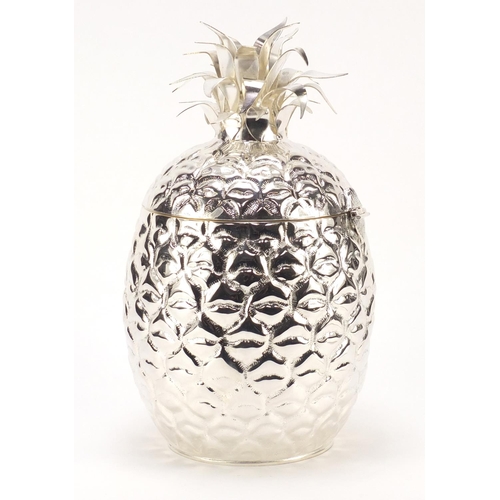 176 - Art Deco style silver plated ice bucket in the form of a pineapple, 33.5cm high