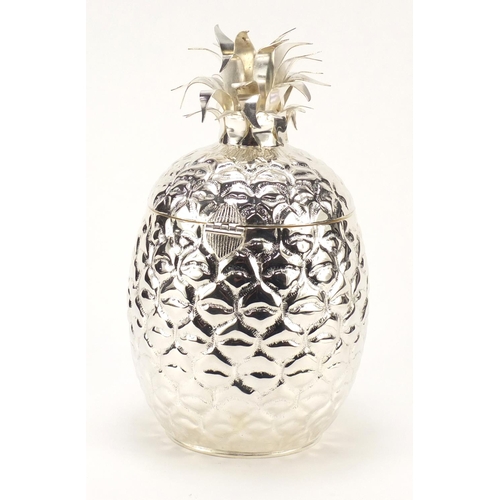 176 - Art Deco style silver plated ice bucket in the form of a pineapple, 33.5cm high