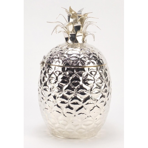 176 - Art Deco style silver plated ice bucket in the form of a pineapple, 33.5cm high