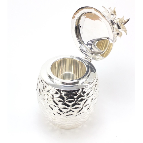 176 - Art Deco style silver plated ice bucket in the form of a pineapple, 33.5cm high