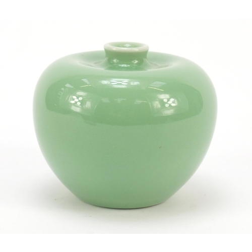 282 - Chinese porcelain vase having a celadon glaze, 8.5cm high