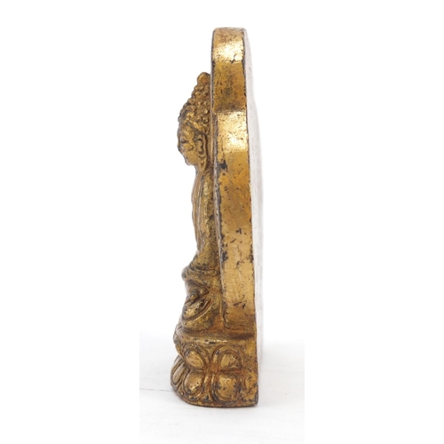 577 - Chino-Tibetan gilt bronze figure of Buddha, 7cm high