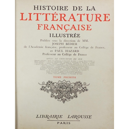 498 - Litterature Francaise, two hardback books, two volumes, Paris Librairie Larousse