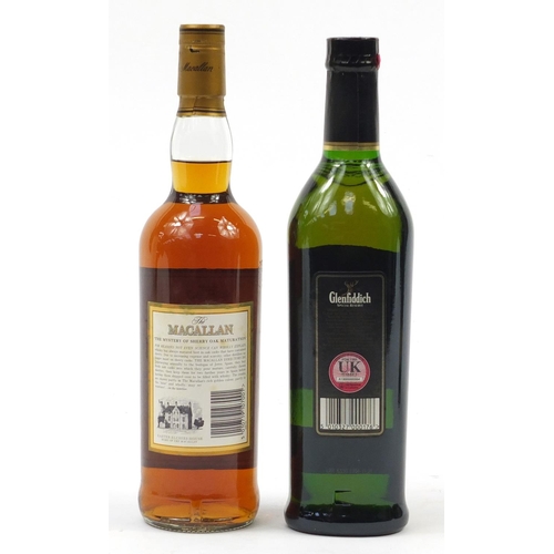 81 - Two bottles of whiskey with boxes, comprising Glenfiddich Special Reserve and Macallan, ten years ol... 