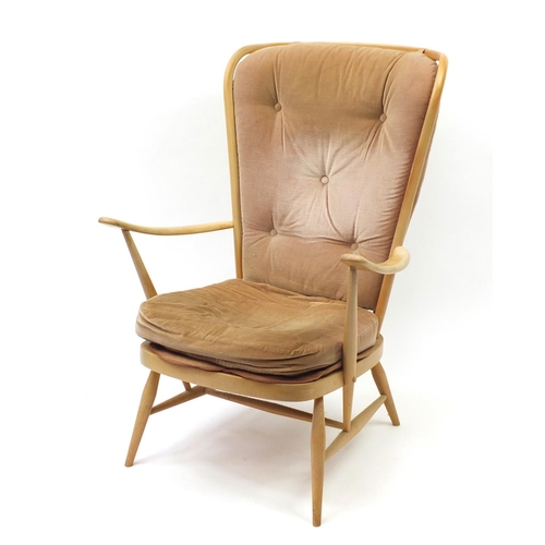 1311 - Ercol Windsor light elm armchair, 104cm high