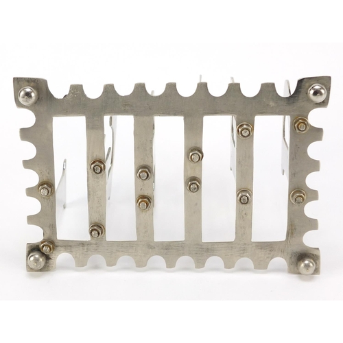 98 - Novelty chromed 'letter' letter rack, 20.5cm wide