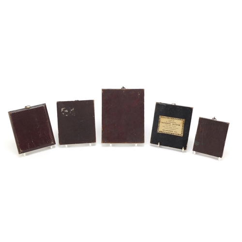 492 - Five 19th century ambrotypes with ornate gilt metal mounts, the largest 12.5cm x 9.5cm