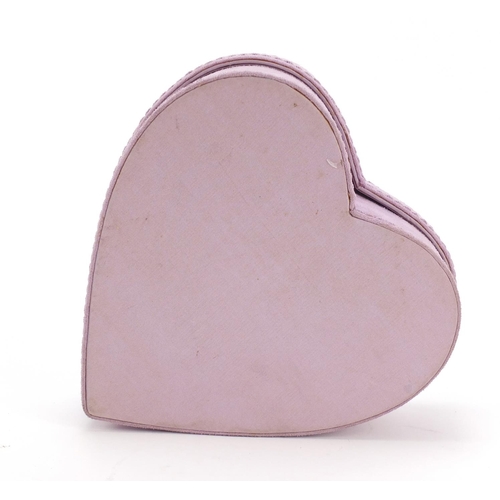 1989 - Lalique love heart shaped box, 22cm in length