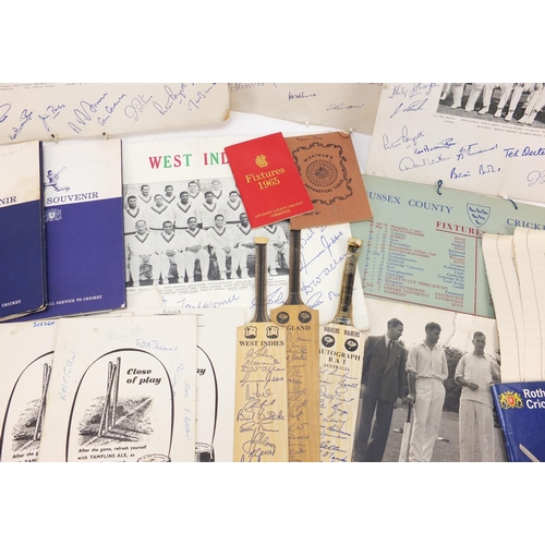 2005 - Vintage and later cricket ephemera, some signed including 1950 cricket annual, score cards and progr... 