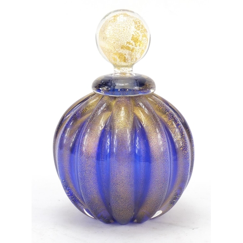 192 - Art Glass scent bottle, etched marks to the base, 15.5cm high