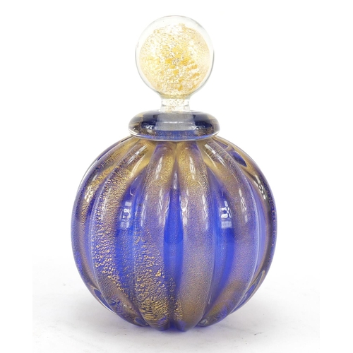 192 - Art Glass scent bottle, etched marks to the base, 15.5cm high