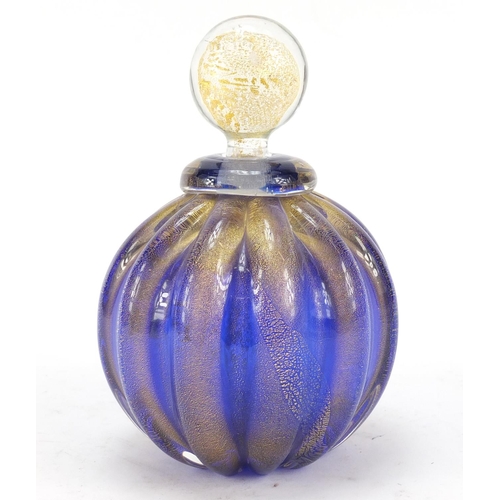 192 - Art Glass scent bottle, etched marks to the base, 15.5cm high