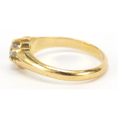 321 - 18ct gold diamond solitaire ring, Birmingham 1888, size P, 4.2g