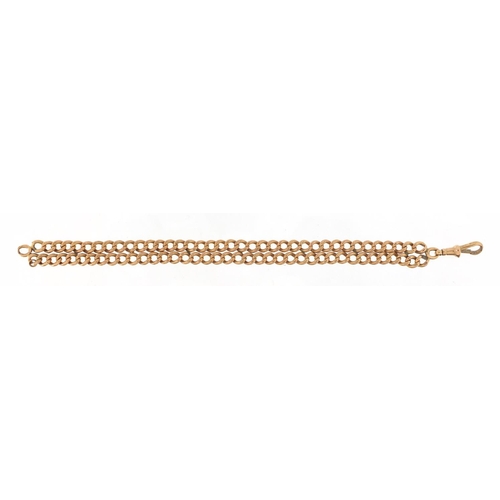 67 - 9ct rose gold watch chain bracelet, 21cm in length, 31.8g