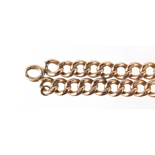 67 - 9ct rose gold watch chain bracelet, 21cm in length, 31.8g