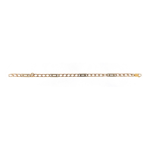 209 - 9ct two tone gold bracelet, 22cm in length, 11.5g