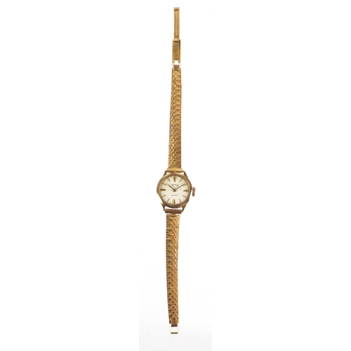 164 - Ladies services wristwatch with gold coloured metal strap, 20mm in diameter