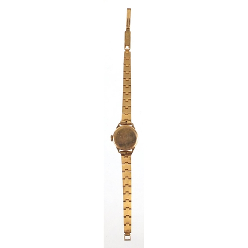 164 - Ladies services wristwatch with gold coloured metal strap, 20mm in diameter