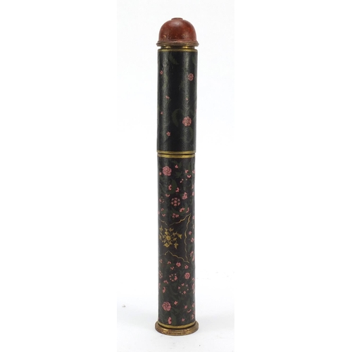 235 - Turkish Islamic pen box hand painted with flowers, 31cm in length