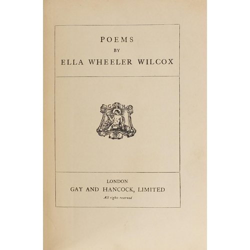 500 - Four hardback books comprising Familiar Trees volumes one and two, Poems by Ella Wheeler Wilcox and ... 