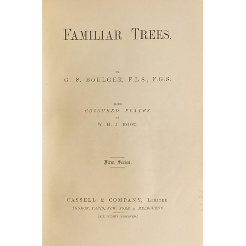 500 - Four hardback books comprising Familiar Trees volumes one and two, Poems by Ella Wheeler Wilcox and ... 