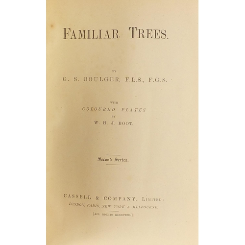 500 - Four hardback books comprising Familiar Trees volumes one and two, Poems by Ella Wheeler Wilcox and ... 