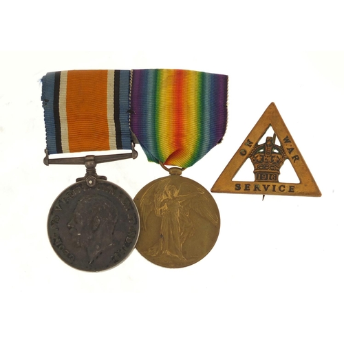 646 - British Military World War I Pair awarded to L-41997GNR.W.A.JACKSON.R.A. with photographs of soldier... 