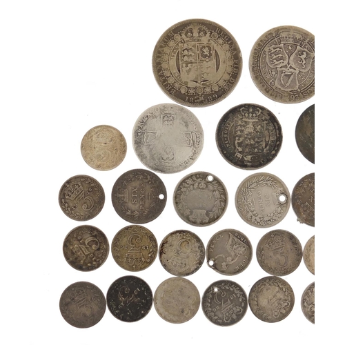 537 - 18th century and later British silver coinage including Victorian half-crowns and an 18th century sh... 