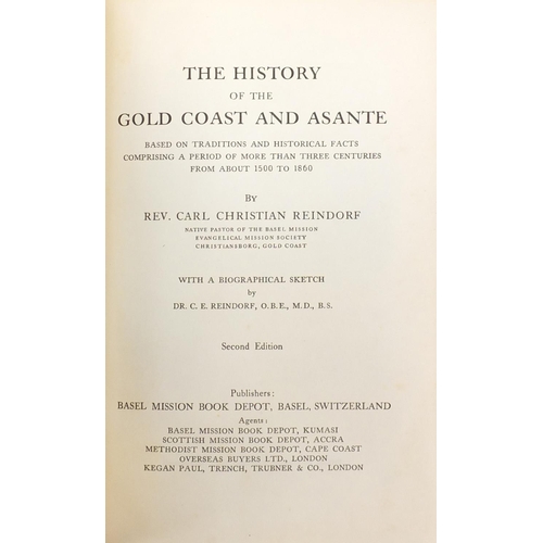 627 - Eleven African bronzed Ashanti gold weights and two reference books, The History of the Gold Coast a... 