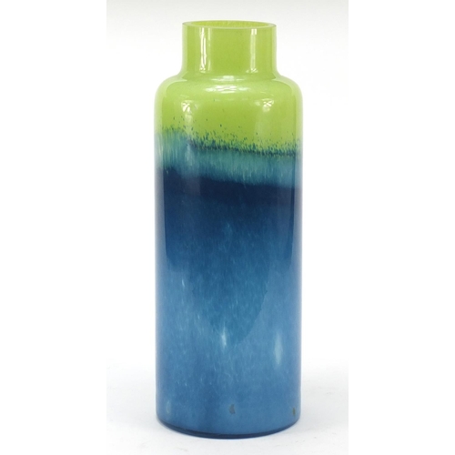 1609 - Large green and blue Art Glass vase, 39.5cm high