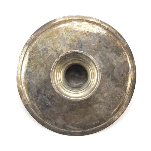 132 - Edward Pocock, George I circular silver tazza, hallmarked London 1732, 22cm in diameter, 430.0g