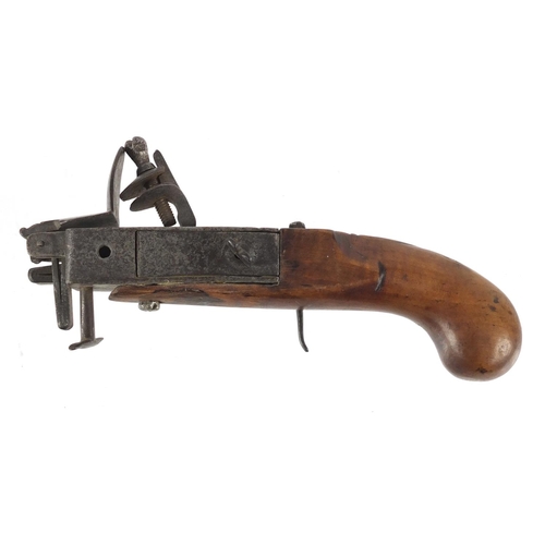 64 - Antique Tinder pistol lighter, 18cm in length