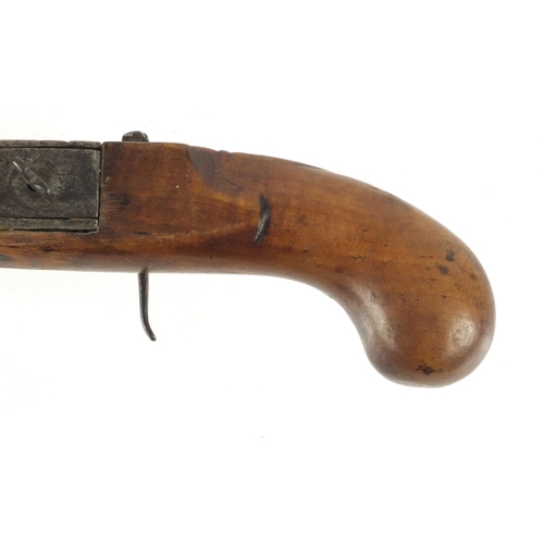 64 - Antique Tinder pistol lighter, 18cm in length