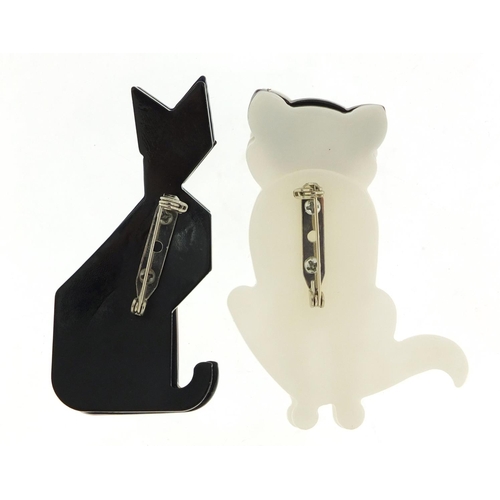 426 - Two Art Deco design brooches in the form of stylised cats, each 7.2cm high