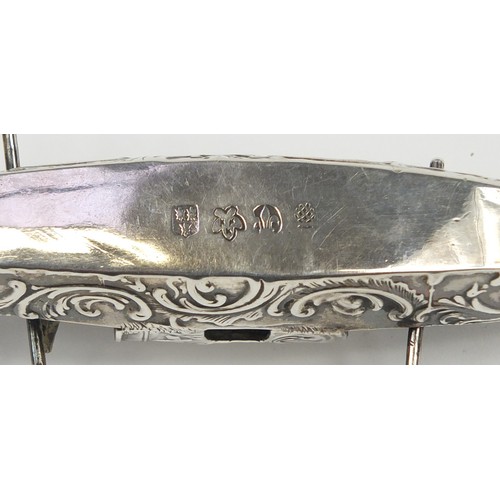 139A - Dutch silver model of a gondola embossed with Putti, London import marks 1902, 14.5cm in length, 52.... 