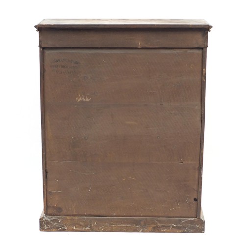 1333 - Victorian inlaid walnut pier cabinet with glazed door enclosing two shelves, 96cm H x 76cm W x 29cm ... 
