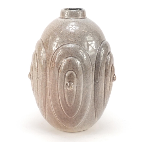 78 - Lude, continental Art Deco pottery vase, 21.5cm high